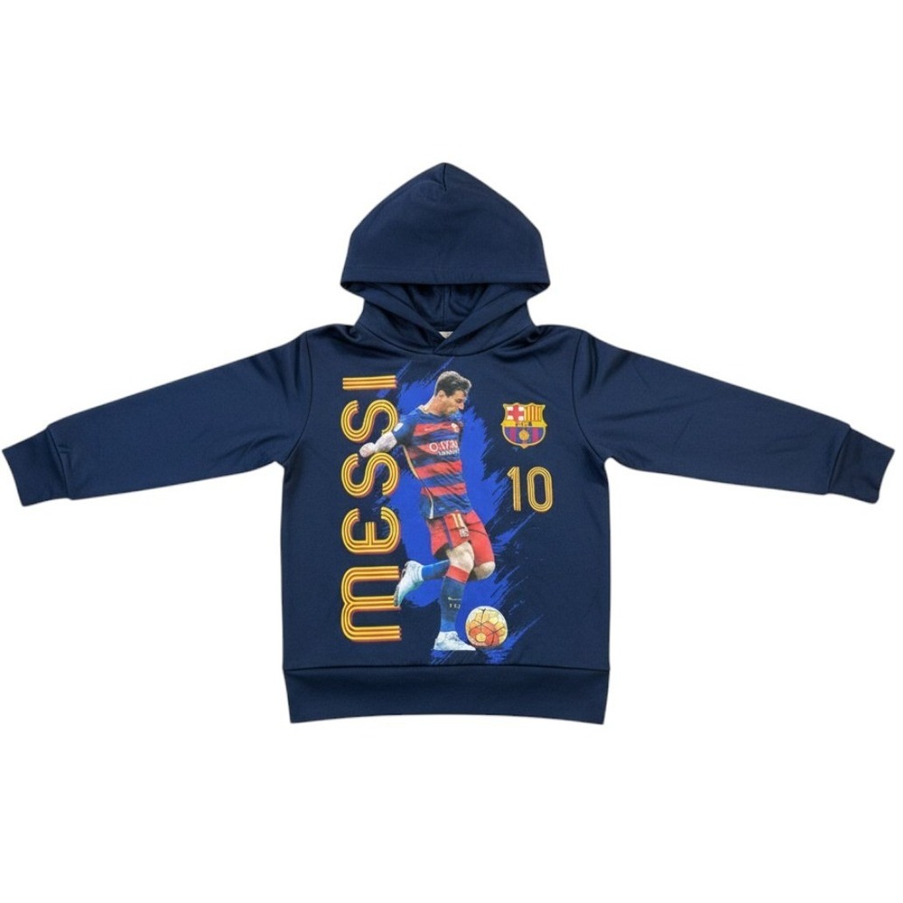 FC Barcelona Lionel Messi #10 Youth Soccer Hoodie Navy Blue Size Small